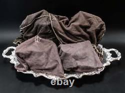 Vintage Silver Plate Coffee Tea Set With Tray And Dust Bags Towle