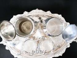 Vintage Silver Plate Coffee Tea Set With Tray And Dust Bags Towle