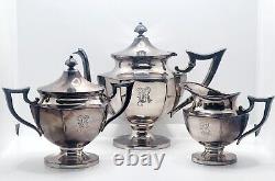 Vintage Silver Plate Monogrammed R Tea Service Set of 3