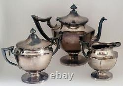 Vintage Silver Plate Monogrammed R Tea Service Set of 3