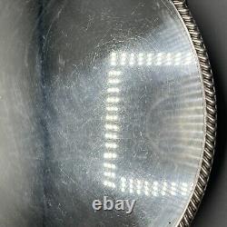 Vintage Silver Plate Round Gallery Serving Drinks Tray Lion Paw Feet Handles Tea