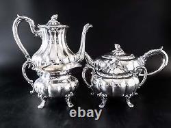 Vintage Silver Plate Tea Coffee Set Melon Heirloom