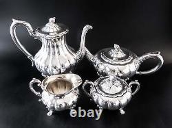 Vintage Silver Plate Tea Coffee Set Melon Heirloom