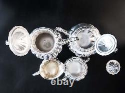 Vintage Silver Plate Tea Coffee Set Melon Heirloom