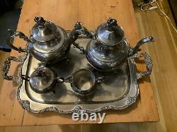 Vintage Silver Plate Tea Service Butlers Tray Coffee