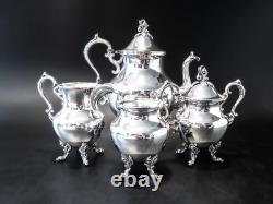 Vintage Silver Plate Tea Service Set Berry Finial Goldfeder Silver Co