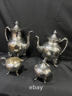 Vintage Silver Plate Tea Set Coffee Service 4 Piece