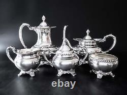 Vintage Silver Plate Tea Set Coffee Service Community Georgian Gadroon