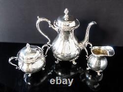 Vintage Silver Plate Tea Set Coffee Service Du Barry Floral Wilcox IS