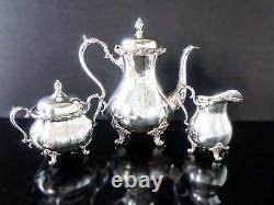 Vintage Silver Plate Tea Set Coffee Service Du Barry Floral Wilcox IS