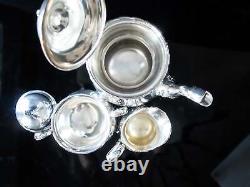 Vintage Silver Plate Tea Set Coffee Service Du Barry Floral Wilcox IS