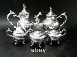 Vintage Silver Plate Tea Set Coffee Service Hibiscus FB Rogers 1960 Vintage Silver Plate Tea Set Coffee Service Hibiscus FB Rogers 1960