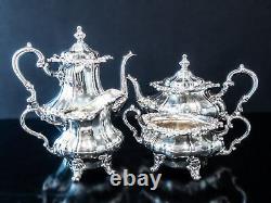 Vintage Silver Plate Tea Set Coffee Service Set Rosewood By Gorham Ornate