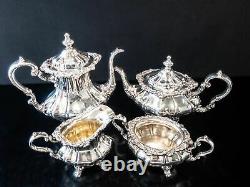 Vintage Silver Plate Tea Set Coffee Service Set Rosewood By Gorham Ornate