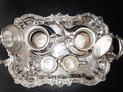 Vintage Silver Plate Tea Set Coffee Service Tray Seacrest Oneida