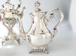 Vintage Silver Plate Tea Set Coffee Service With Tilting Pot Michael C Fina NY