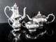 Vintage Silver Plate Tea Set Melon Finial Coffee Service William Adams