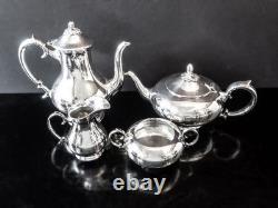 Vintage Silver Plate Tea Set Melon Finial Coffee Service William Adams