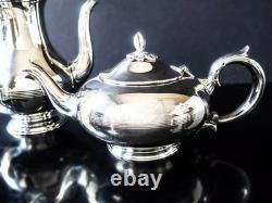 Vintage Silver Plate Tea Set Melon Finial Coffee Service William Adams