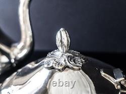 Vintage Silver Plate Tea Set Melon Finial Coffee Service William Adams