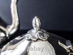 Vintage Silver Plate Tea Set Melon Finial Coffee Service William Adams Vintage Silver Plate Tea Set Melon Finial Coffee Service William Adams