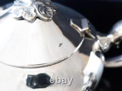 Vintage Silver Plate Tea Set Melon Finial Coffee Service William Adams