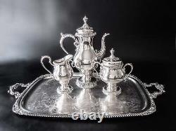 Vintage Silver Plate Tea Set With Tray St. James EG Webster