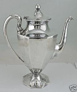 Vintage Silver Plate Tea/coffee/chocolate Pot, Sugar Bowl, Creamer Art Deco