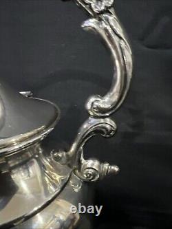 Vintage Silver Plate Teapot on Tilting Stand with Burner