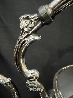 Vintage Silver Plate Teapot on Tilting Stand with Burner