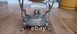 Vintage Silver Plate Teapot on Tilting Stand with Burner