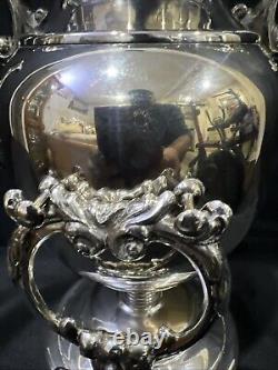 Vintage Silver Plate Teapot on Tilting Stand with Burner