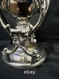 Vintage Silver Plate Teapot on Tilting Stand with Burner