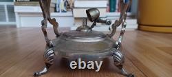Vintage Silver Plate Teapot on Tilting Stand with Burner
