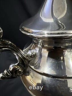 Vintage Silver Plate Teapot on Tilting Stand with Burner