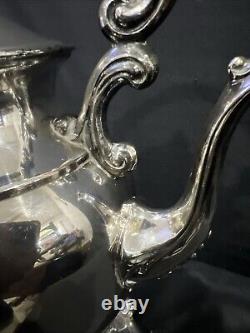 Vintage Silver Plate Teapot on Tilting Stand with Burner