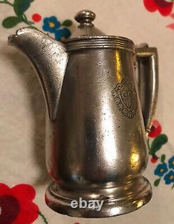 Vintage Silver Plate The Plaza Hotel Coffee Tea Pot 8 Oz New York City 1927