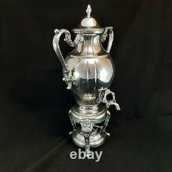 Vintage Silver Plated 20 Samovar Coffee Tea Hot Water/Beverage Urn with Burner