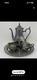 Vintage Silver Plated Footed Tea Set With Tray Teapot Creamer Sugar With Lid