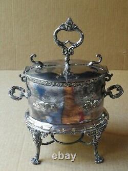 Vintage Silver Plated Metal Tea Water Coffee Warmer With Spigot