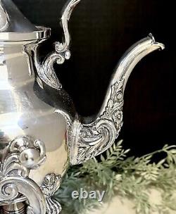 Vintage Silver Plated Tea Coffee Service Tilting Tea Pot BCS England 5 Pc Set
