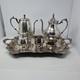 Vintage Silver Plated Tea Set Coffee Service And Tray Set- 5 Pieces
