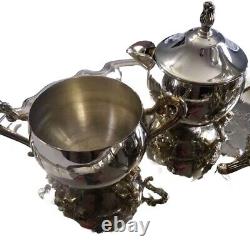 Vintage Silver Plated Tea Set Coffee Service and Tray Set- 5 Pieces