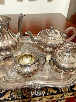 Vintage Silver Plated Tea Set Melon Sheffield Design Reproduction by Community