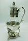 Vintage Silver Plated And Glass Coffee Tea Carafe Pitcher With Warmer Stand