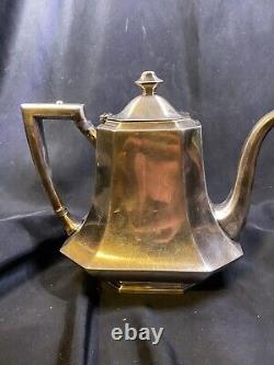 Vintage Silver Soldered Tea Pot 3 Piece Set Unique High Quality