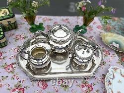 Vintage Silverplate 4 pc Tea Set Community Ascot Sheffield Repro & Tray