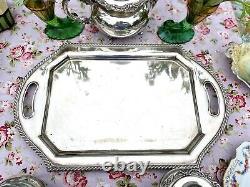 Vintage Silverplate 4 pc Tea Set Community Ascot Sheffield Repro & Tray