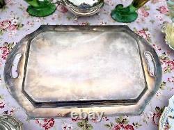 Vintage Silverplate 4 pc Tea Set Community Ascot Sheffield Repro & Tray