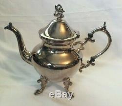 Vintage Silverplate B. S. G. Silver on Copper 5 Pc Coffee Tea Set with Large Tray